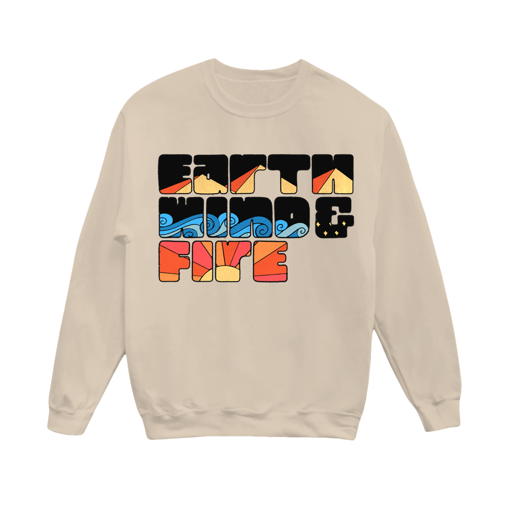 Earth, Wind & Fire Illustration Logo Sand Crewneck Sweatshirt